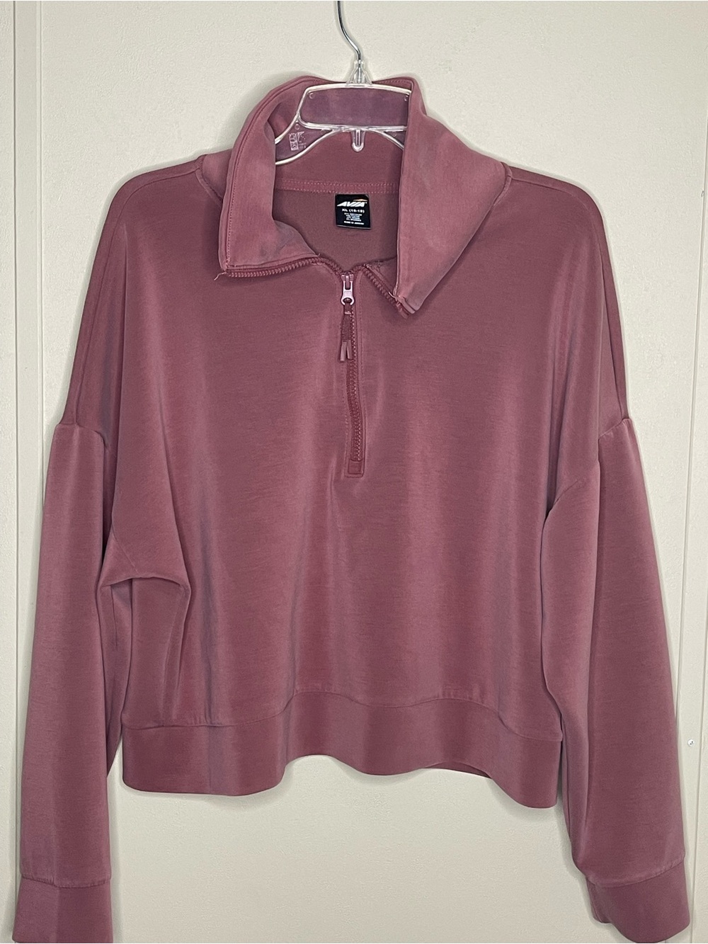 Avia Elevated Quarter-Zip Pullover - Dusty Rose size XL EUC